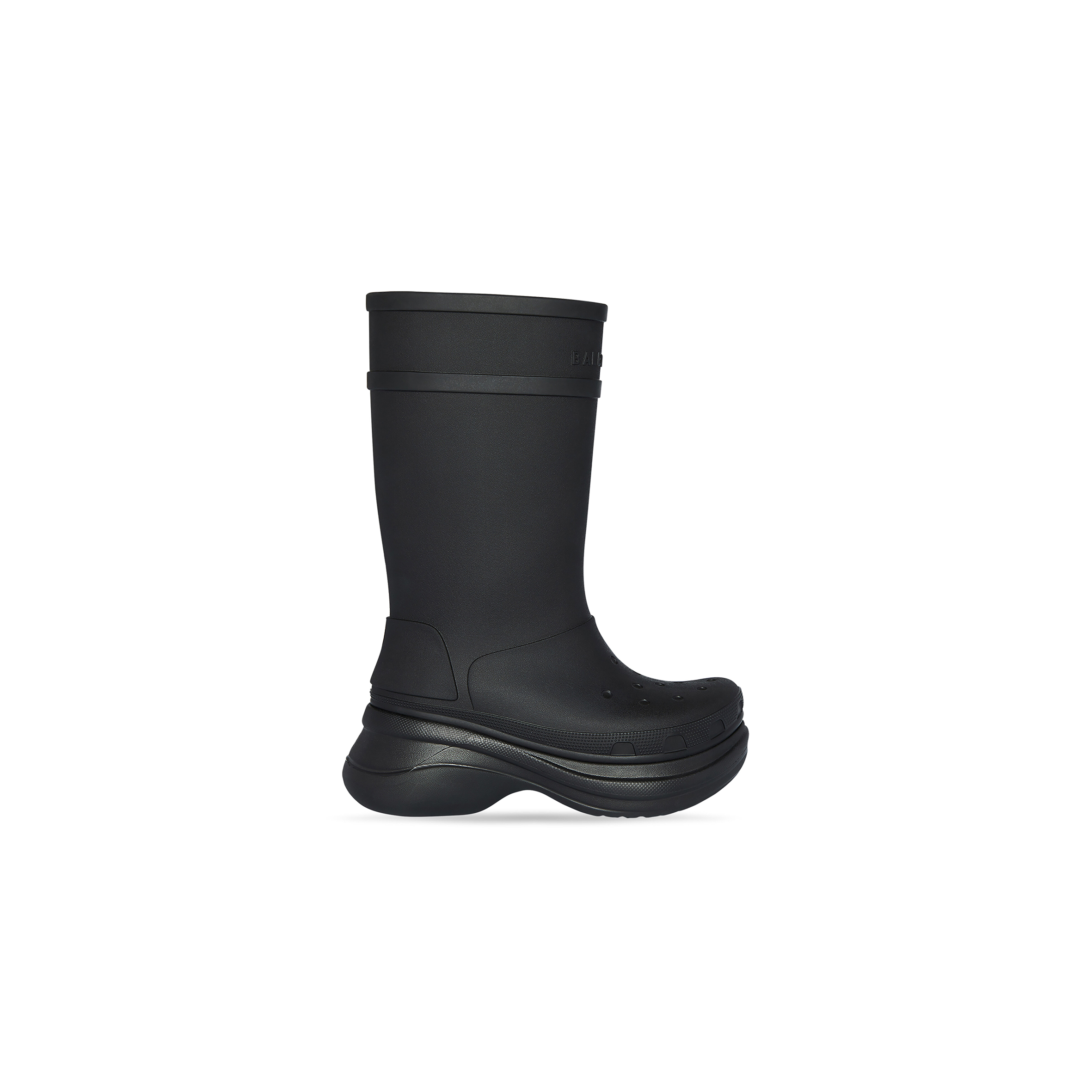 BALENCIAGA WOMEN'S CROCS™ BOOT IN BLACK 677388W1S8E1000 BALENCIAGA WOMEN'S CROCS™ BOOT IN BLACK 677388W1S8E1000